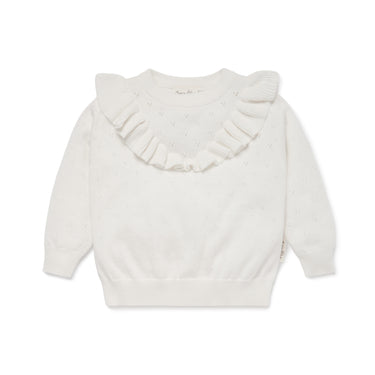 Aster & Oak - Ivory Ruffle Knit Jumper